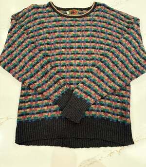 Vintage Boston Traders Linen Cotton Knit Sweater L Made in Hong Kong 90s Color B